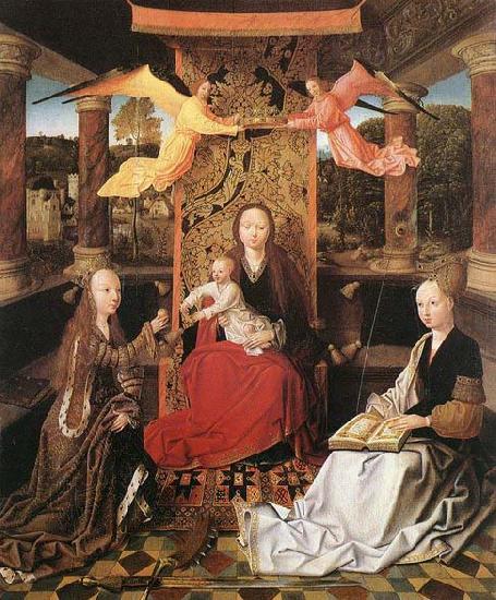 Master of Hoogstraeten Madonna and Child with Sts Catherine and Barbara France oil painting art